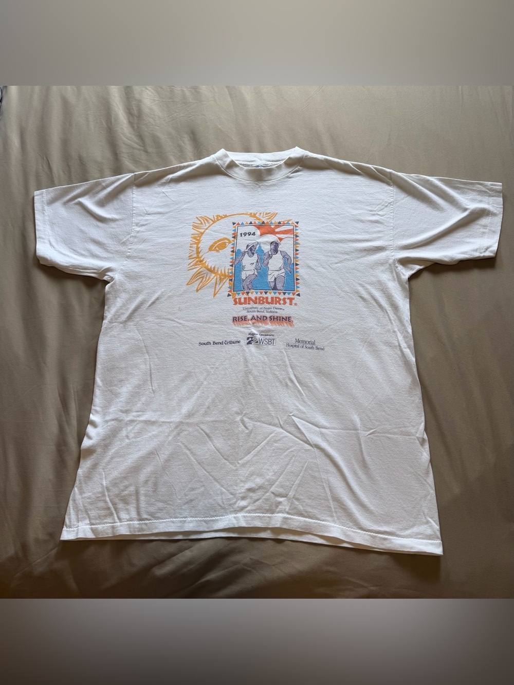 Vintage 1994 Sunburst University of Notre Dame Running Race Size XL